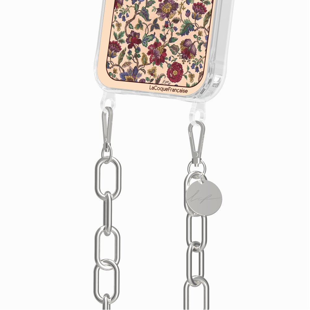 Coque Anneaux Imprimee Foulard Fleurs Rouges - 60