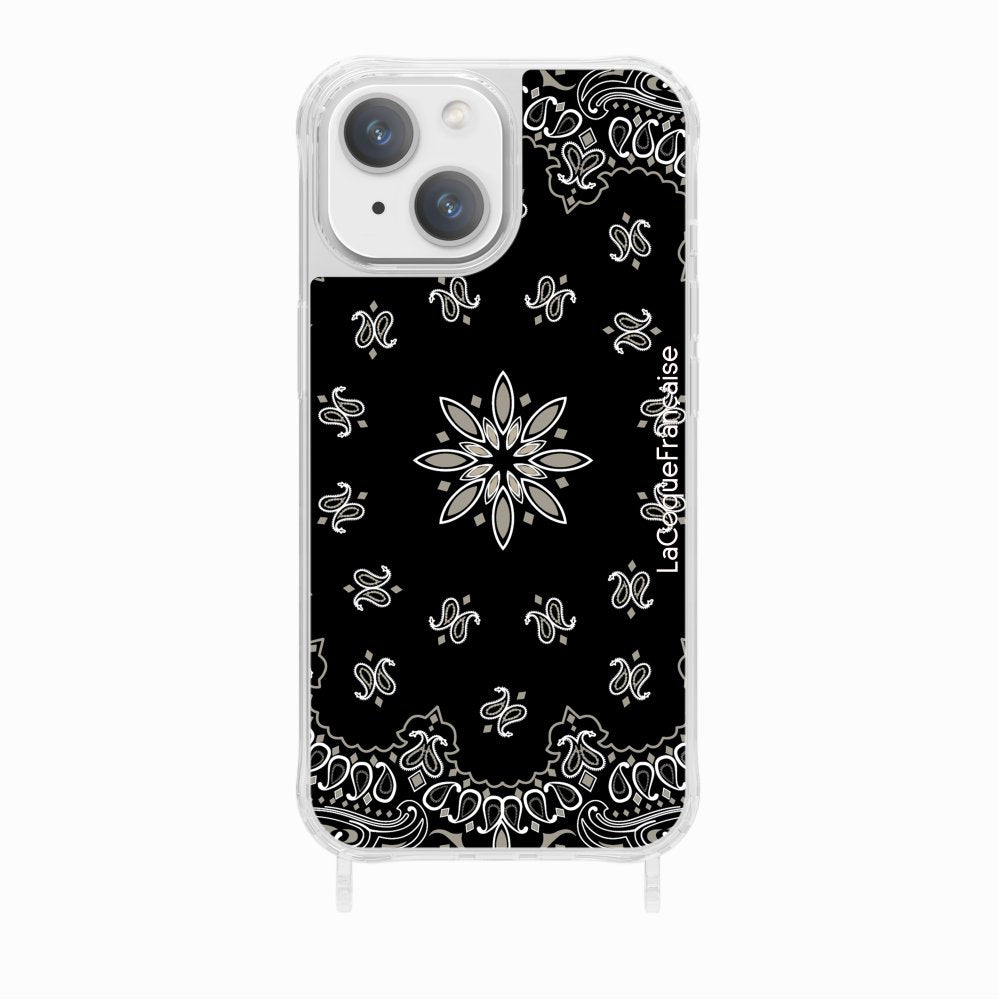 Black Bandana Printed Rings Case