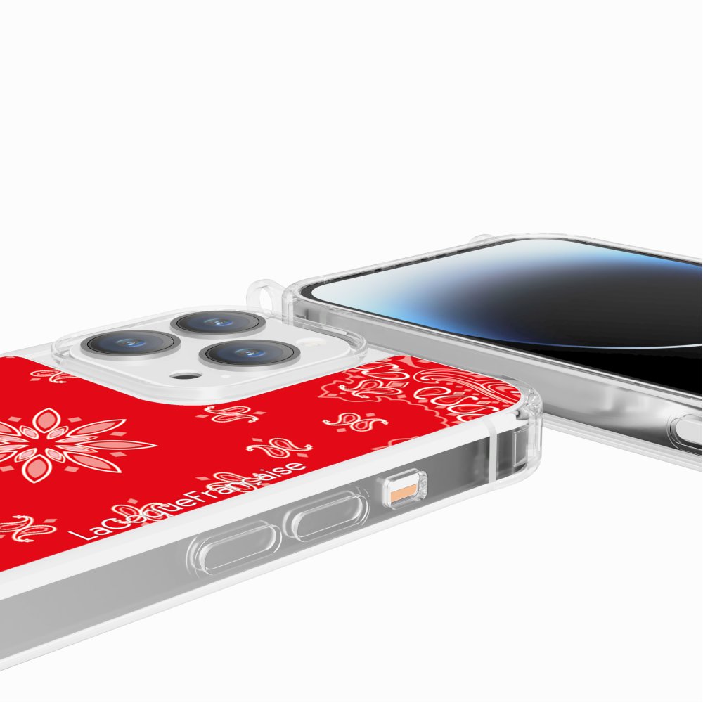 Coque Anneaux Imprimee Bandana Rouge