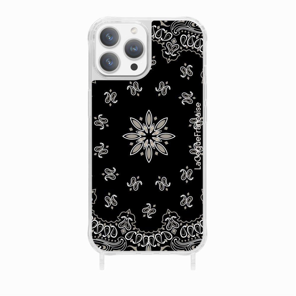 Black Bandana Printed Rings Case