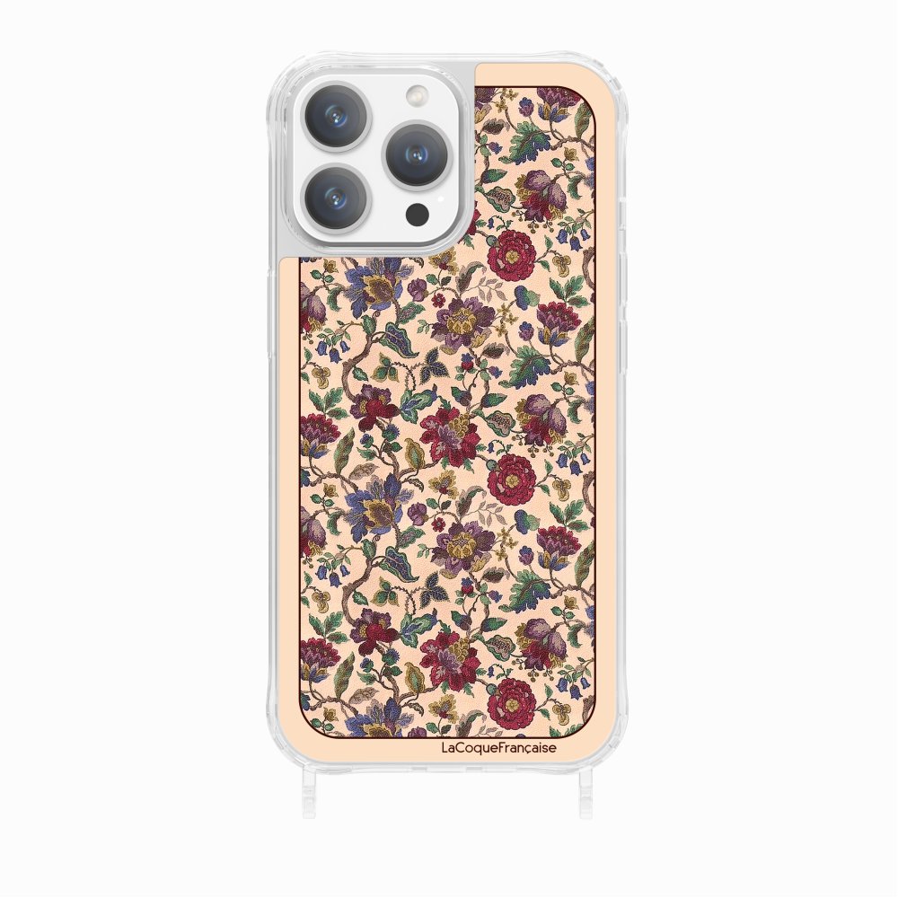 Coque Anneaux Imprimee Foulard Fleurs Rouges