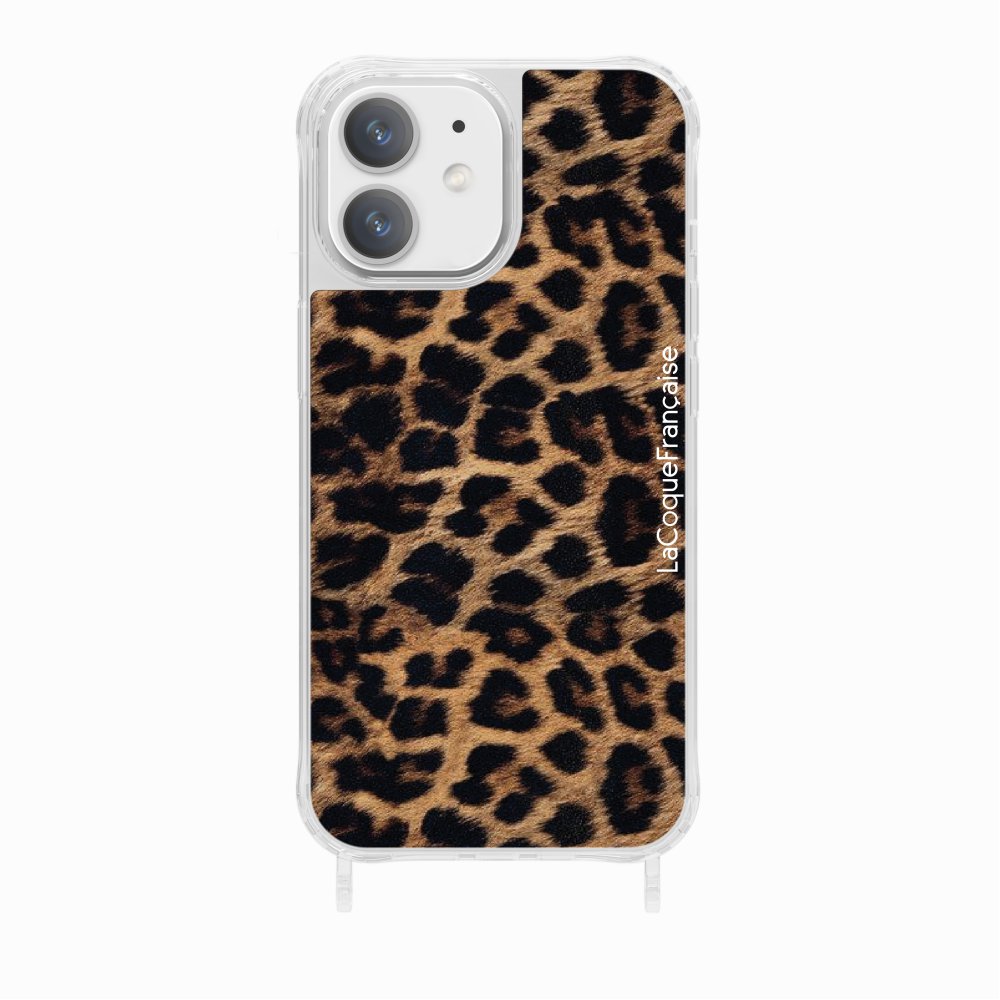 Coque Anneaux Imprimee Leopard Noir Et Brun
