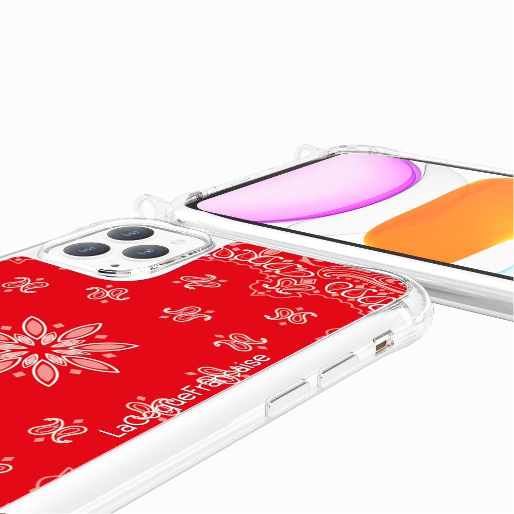 Coque Anneaux Imprimee Bandana Rouge