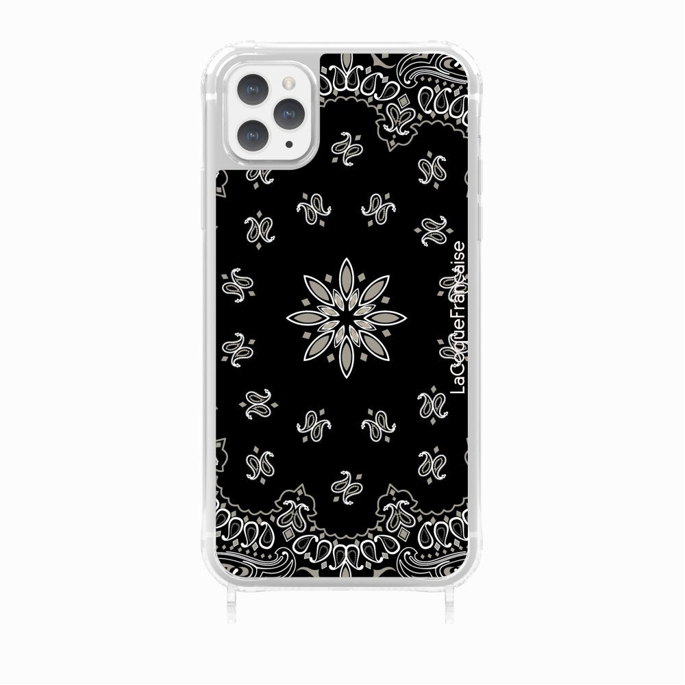 Black Bandana Printed Rings Case