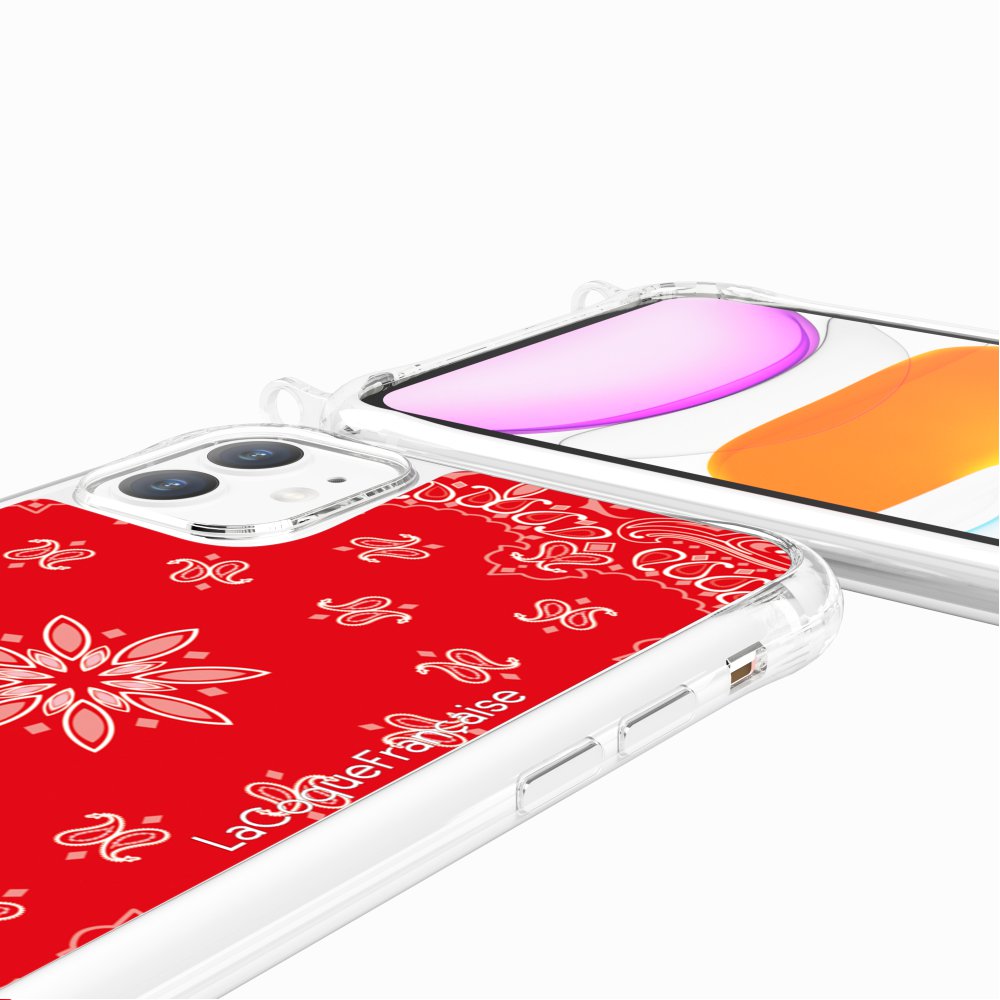 Coque Anneaux Imprimee Bandana Rouge