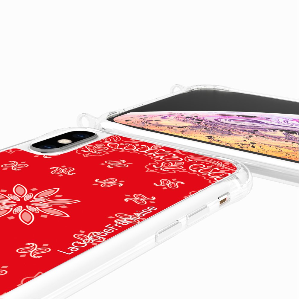 Coque Anneaux Imprimee Bandana Rouge
