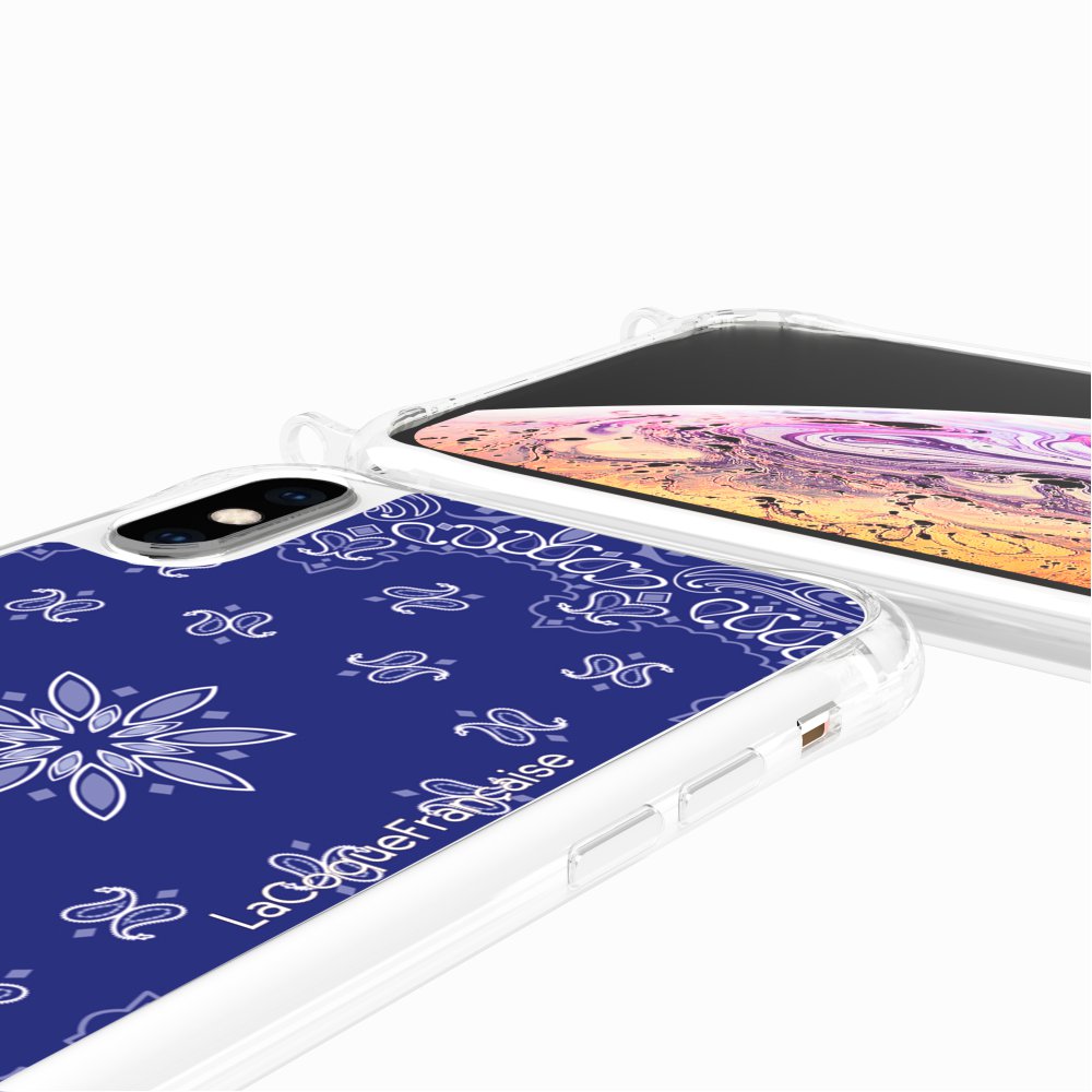 Coque Anneaux Imprimee Bandana Bleu