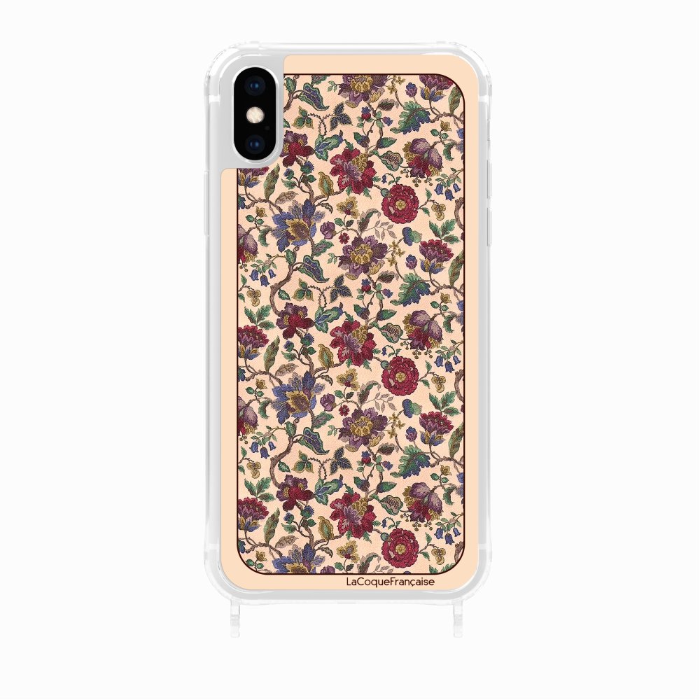 Coque Anneaux Imprimee Foulard Fleurs Rouges