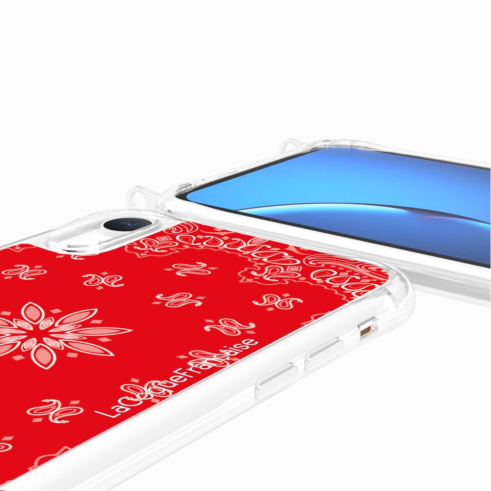Coque Anneaux Imprimee Bandana Rouge