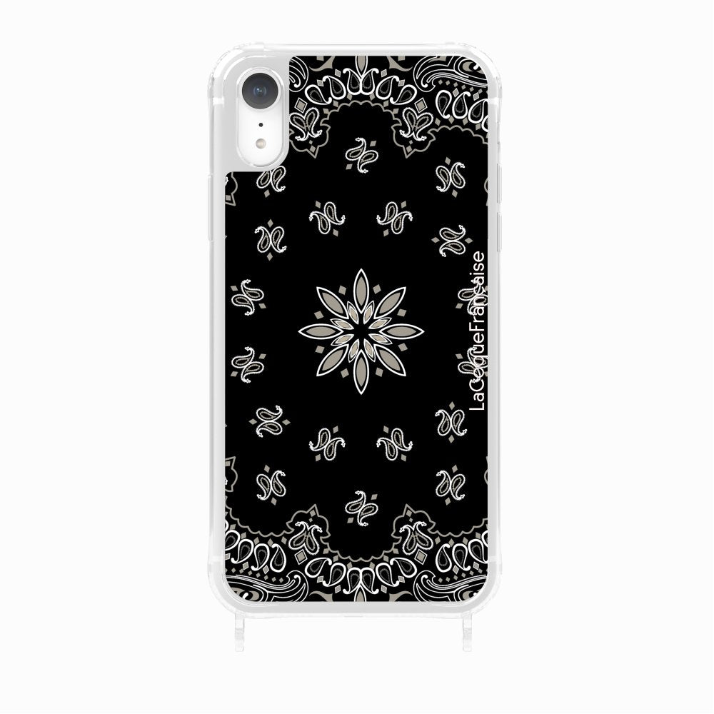 Black Bandana Printed Rings Case