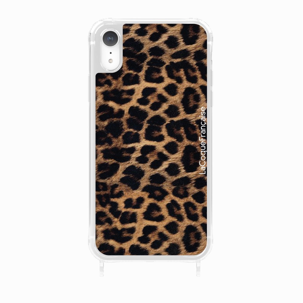 Coque Anneaux Imprimee Leopard Noir Et Brun