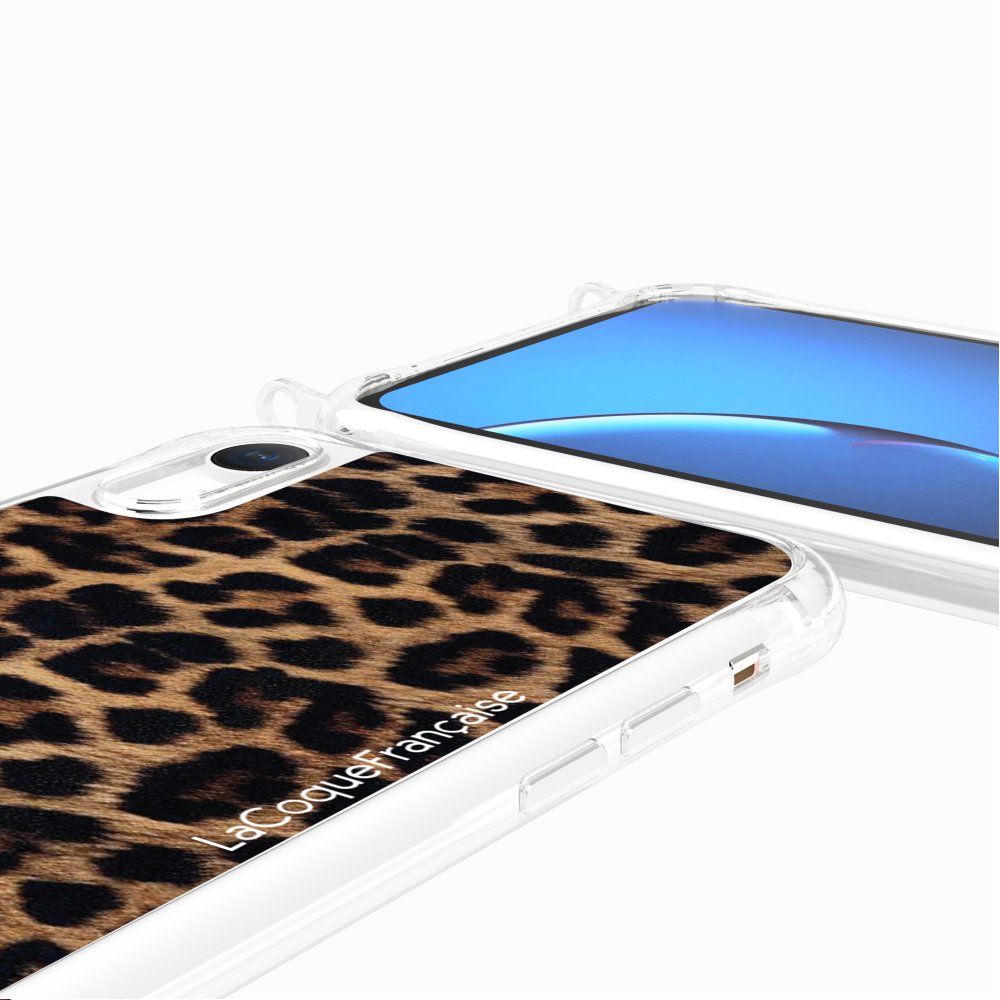 Coque Anneaux Imprimee Leopard Noir Et Brun - 98