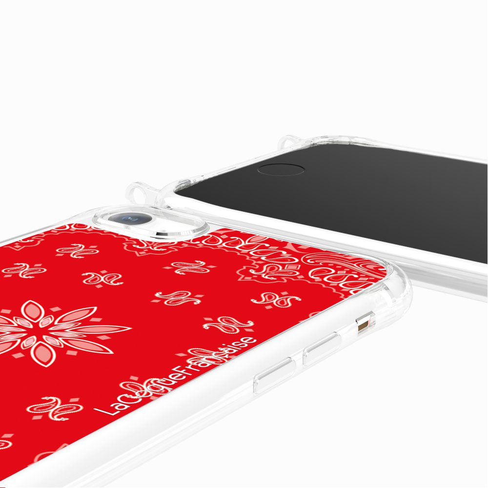 Coque Anneaux Imprimee Bandana Rouge