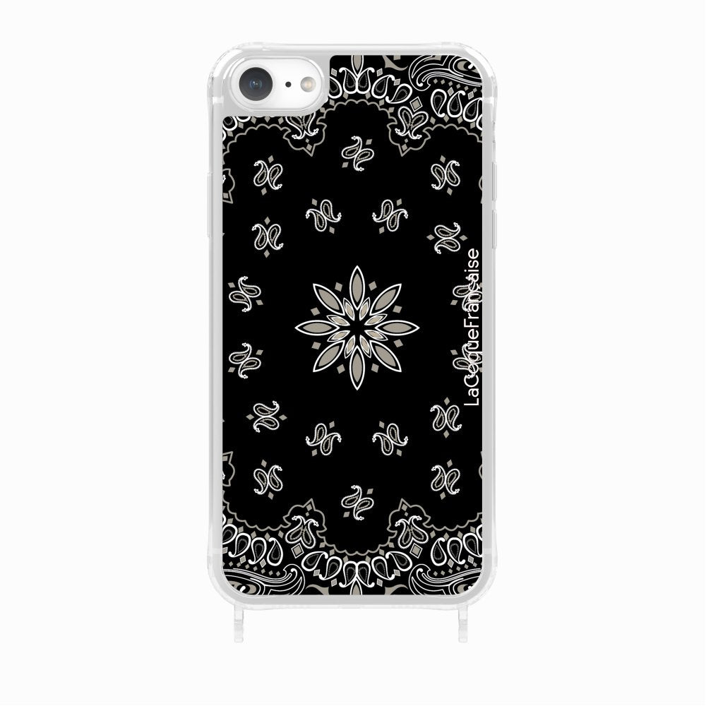 Black Bandana Printed Rings Case