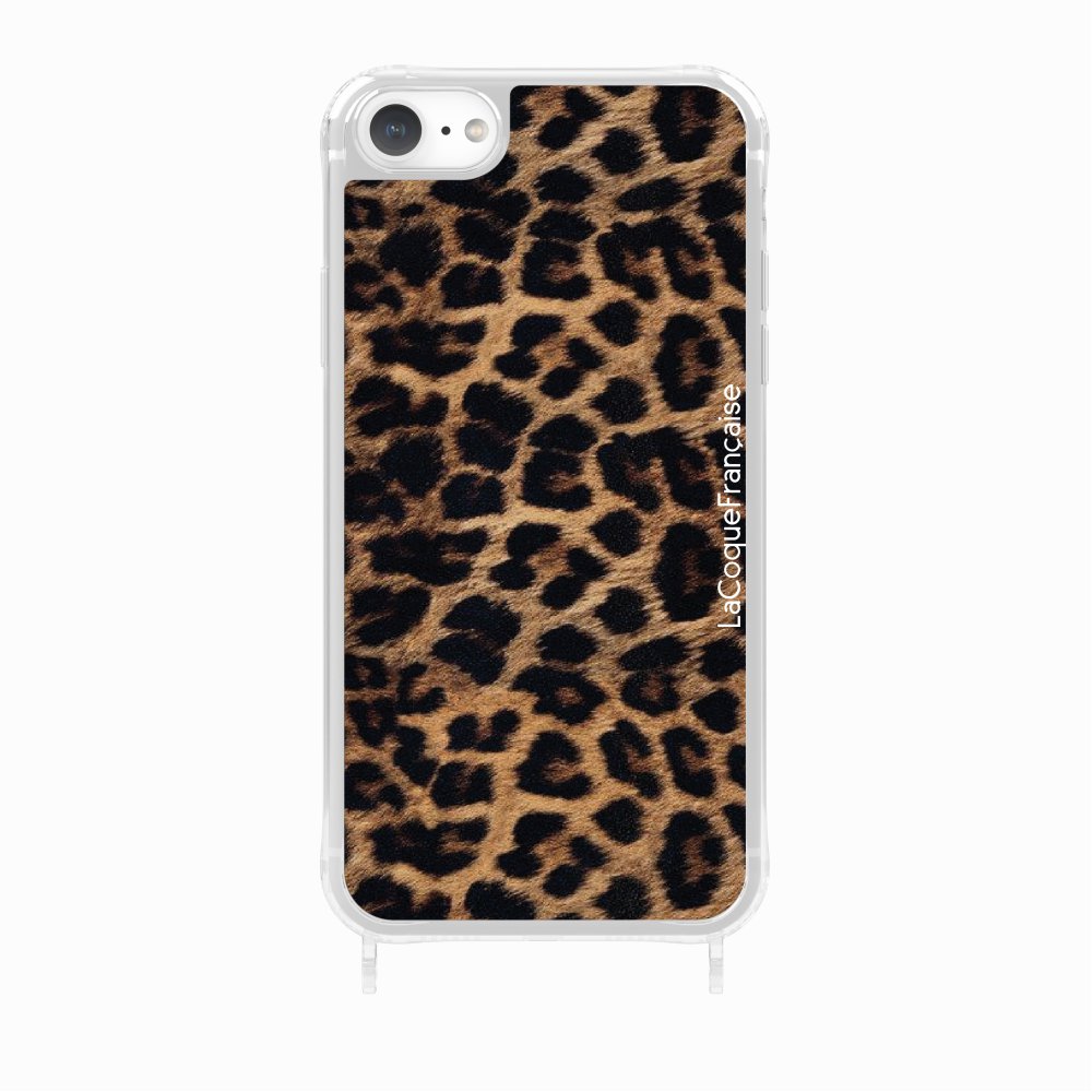 Coque Anneaux Imprimee Leopard Noir Et Brun