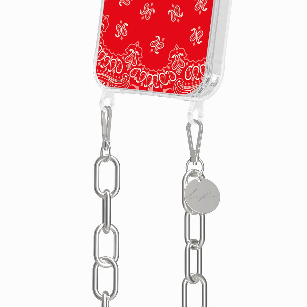 Coque Anneaux Imprimee Bandana Rouge
