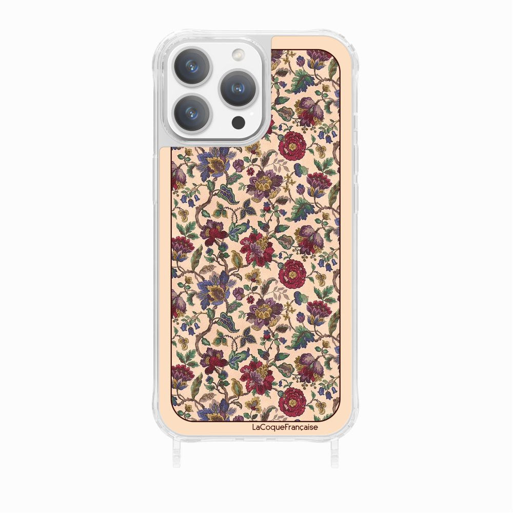 Coque Anneaux Imprimee Foulard Fleurs Rouges