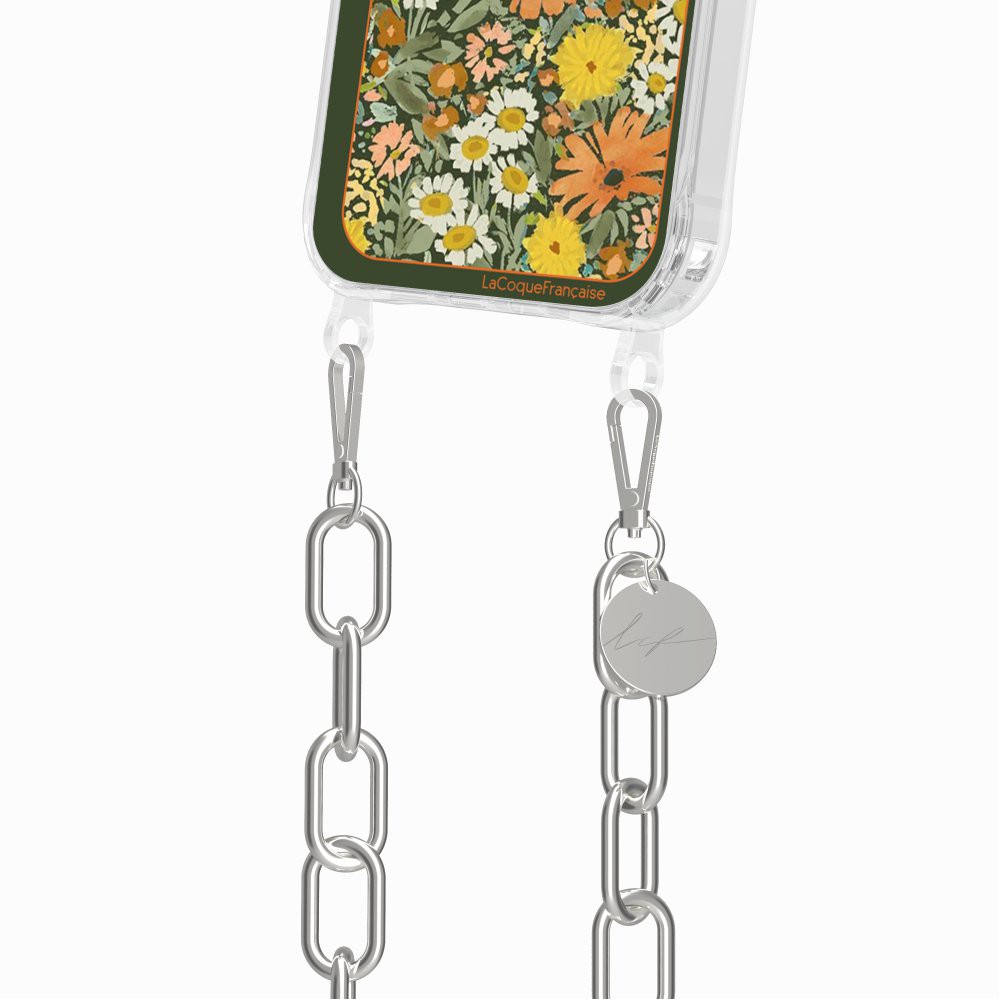 Coque Anneaux Imprimee Foulard Fleurs Oranges - 48