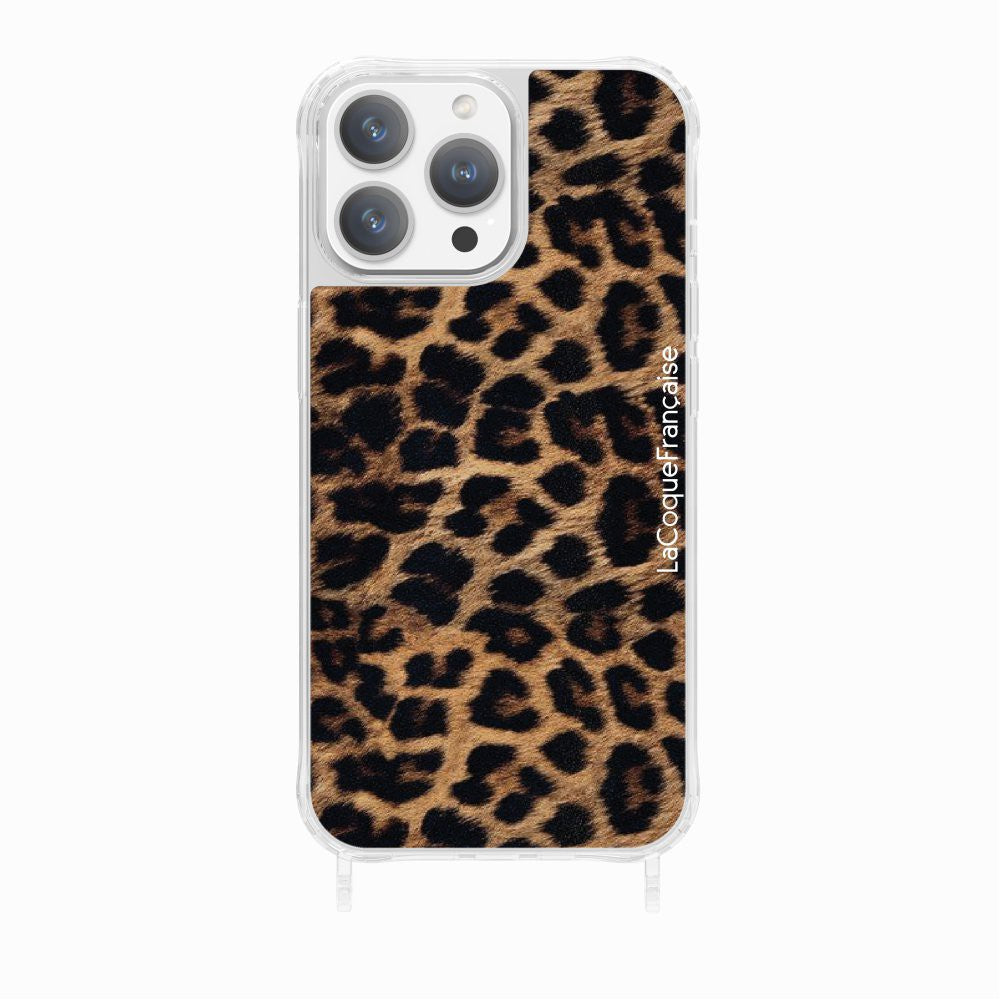 Coque Anneaux Imprimee Leopard Noir Et Brun