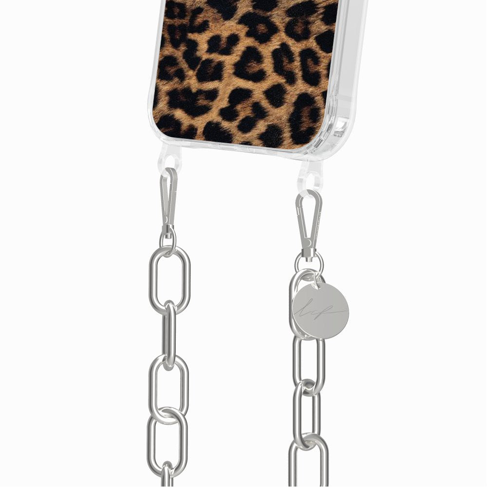 Coque Anneaux Imprimee Leopard Noir Et Brun - 45