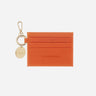 Porte Cartes Avec Mousqueton Cuir Orange