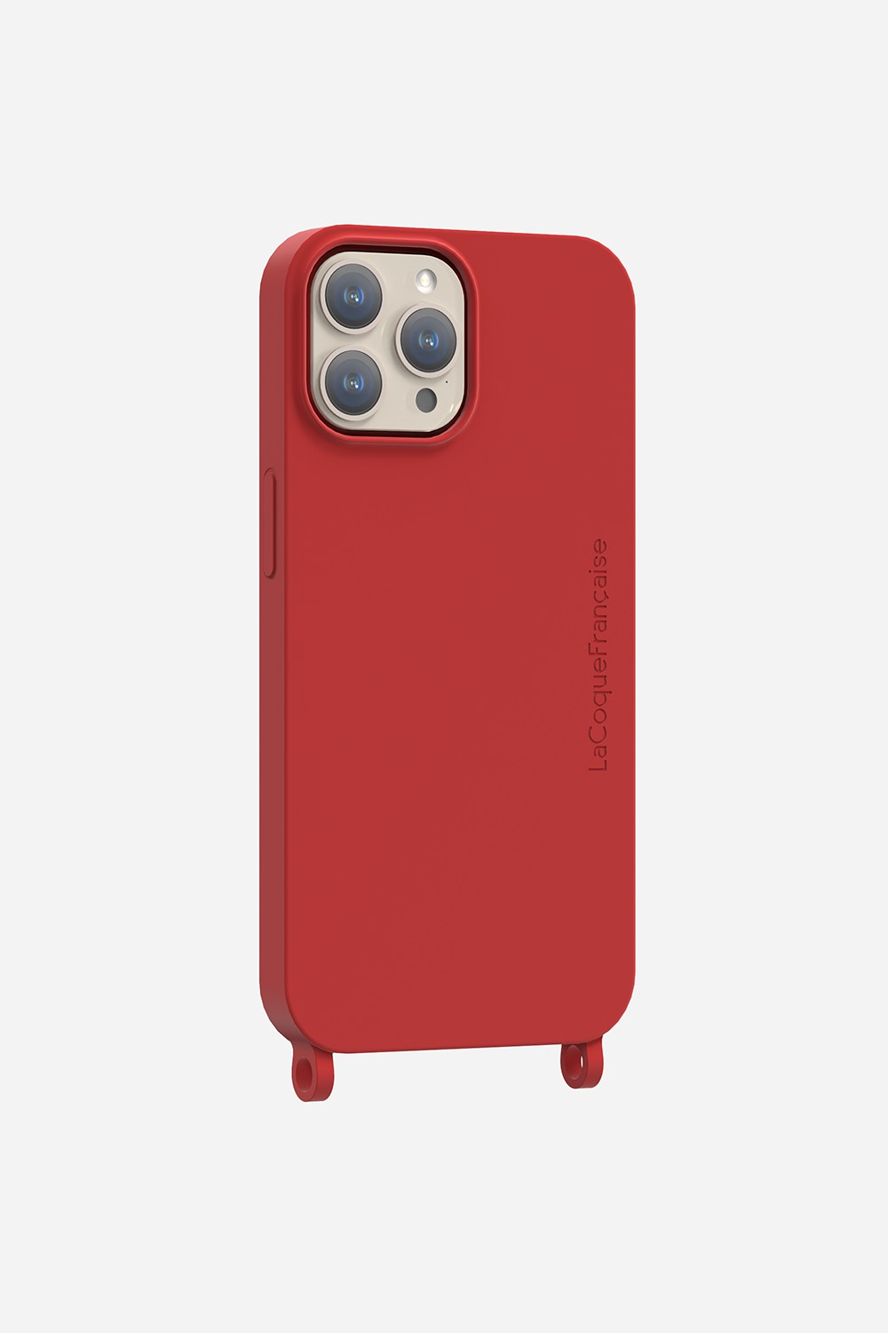 Coque Anneaux Soft Touch Rouge