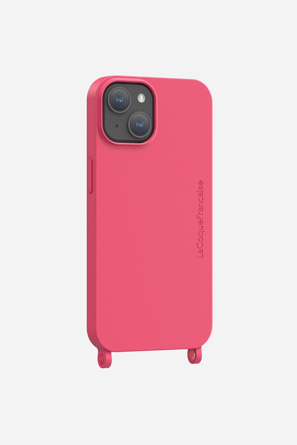Coque Anneaux Soft Touch Framboise