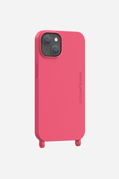 Coque Anneaux Soft Touch Framboise