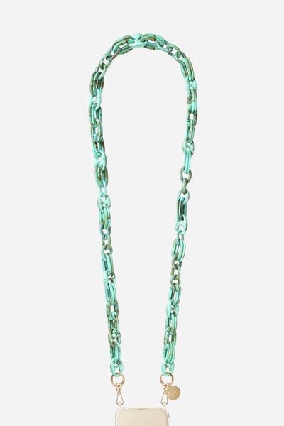 Chaine Longue Ambre Bleu 120 cm