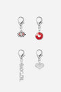 Charms Pack Of 4 Silver Charms
