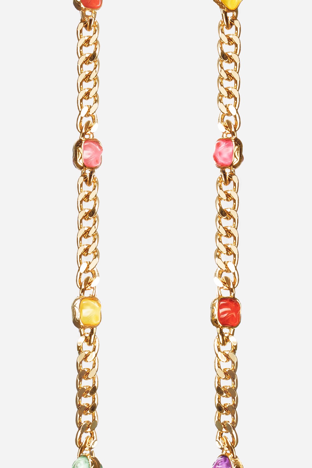 Long Ruby Gold Chain 120 cm
