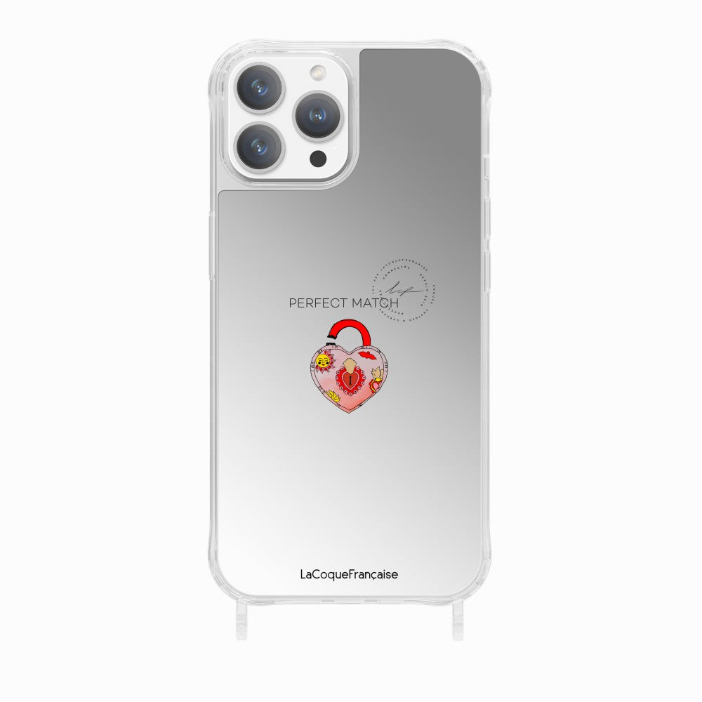 Printed Heart Padlock Rings Case