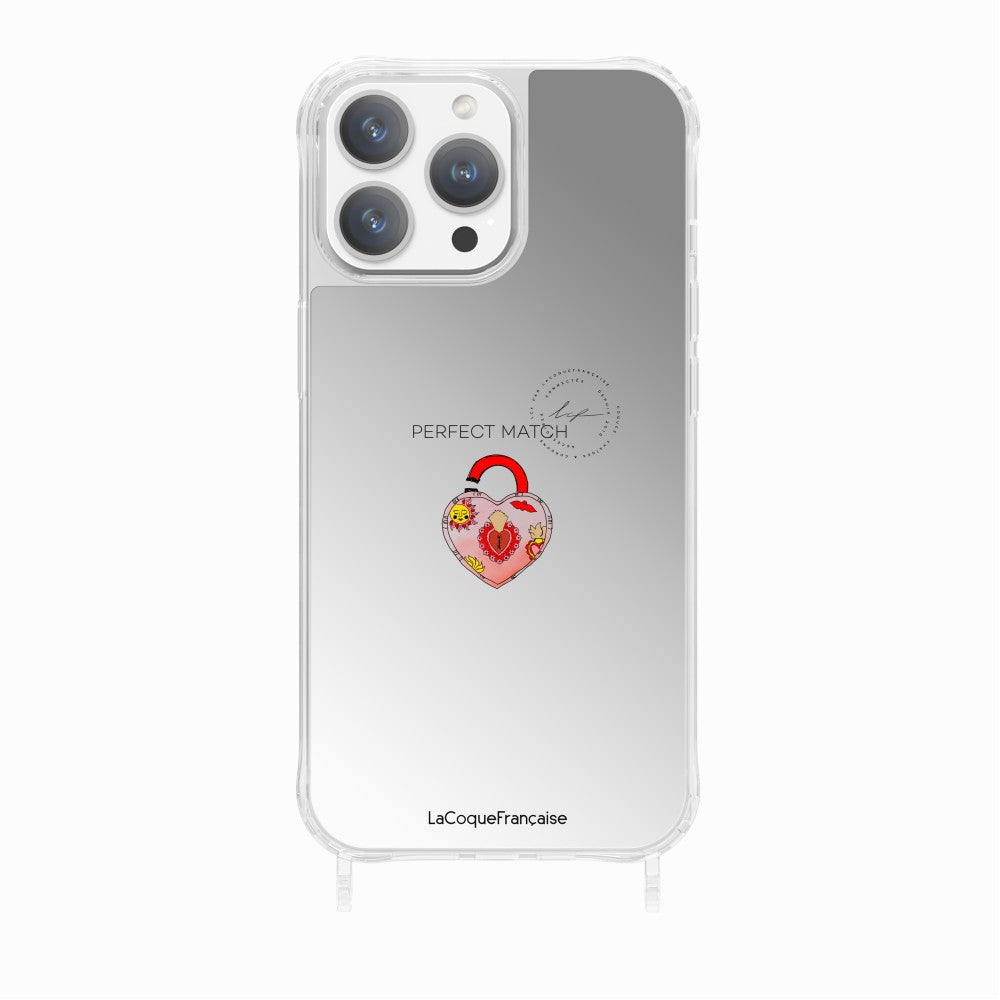 Printed Heart Padlock Rings Case