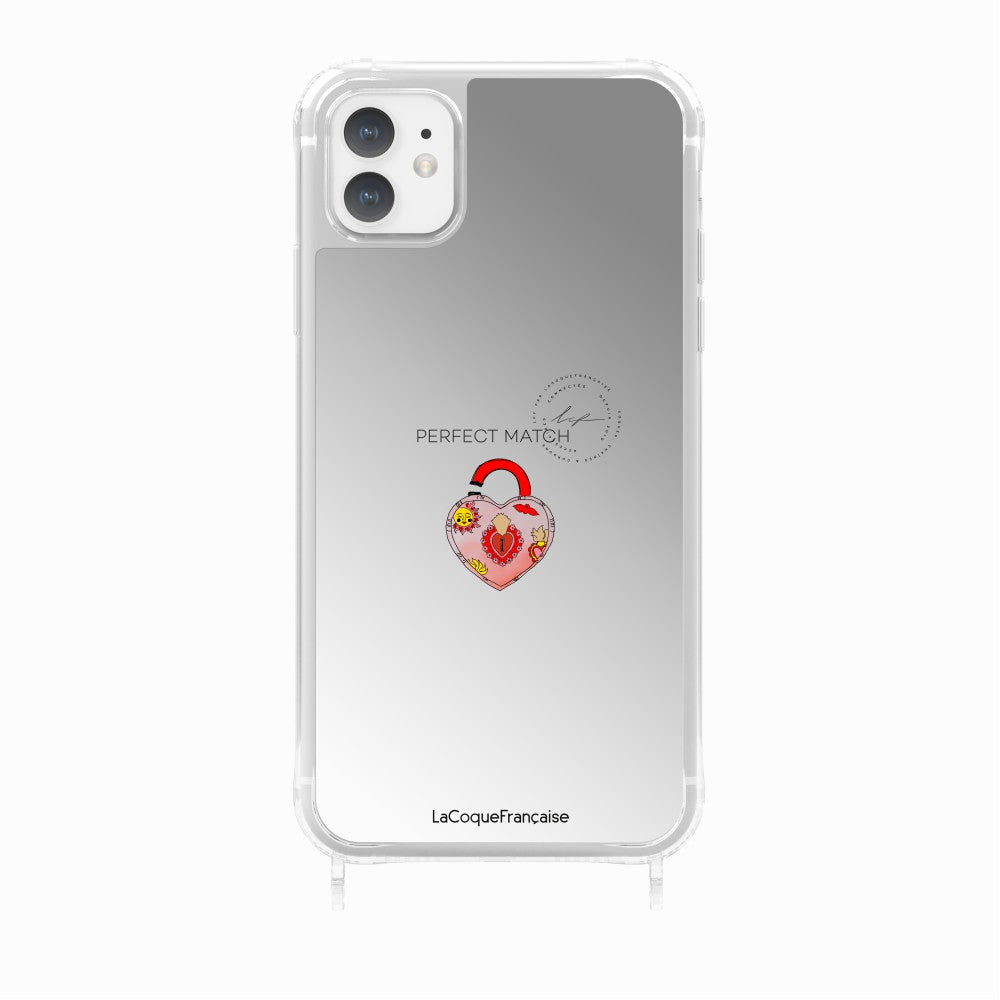 Printed Heart Padlock Rings Case