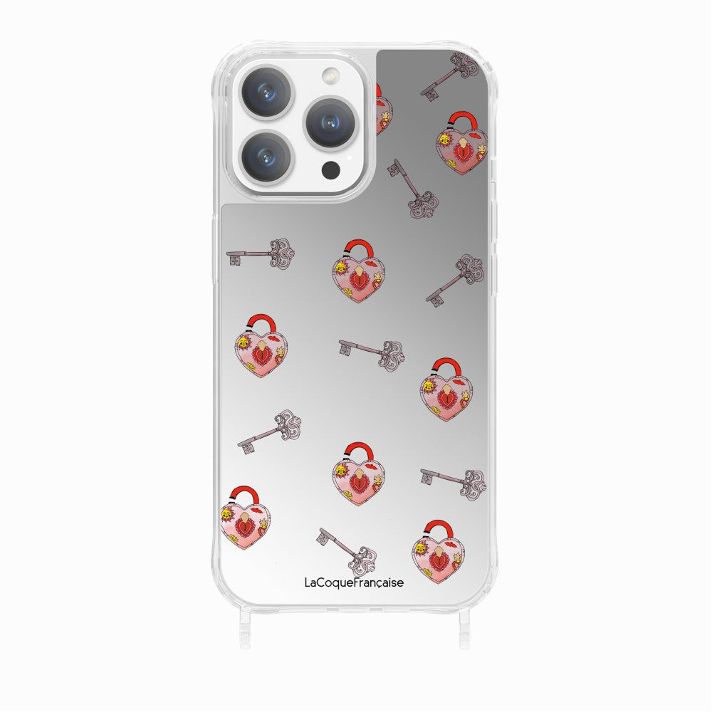 la coque française Coque Anneaux Imprimee Cadenas & Cle iPhone 15 Pro