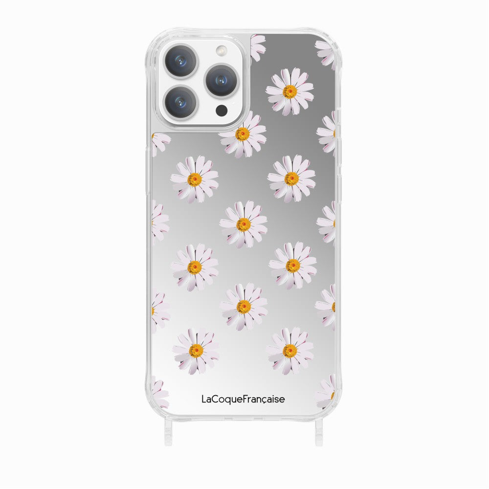 Coque Anneaux Miroir Imprimee Marguerites