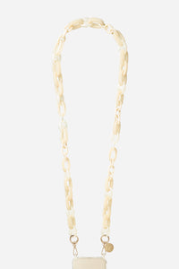 Chaine Longue Ambre Beige 120 cm
