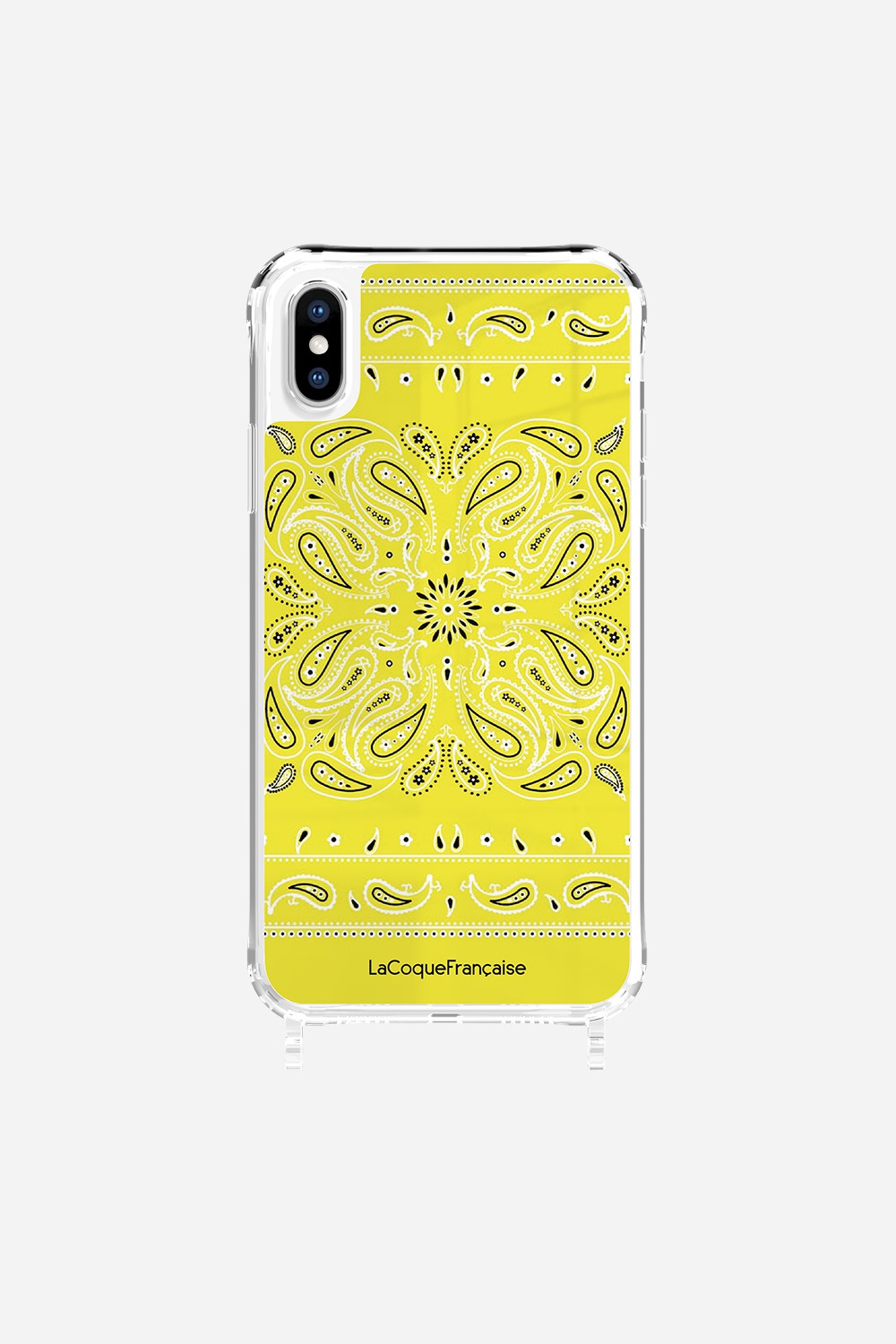 Coque Anneaux Imprimee Bandana Jaune Fluo - 50