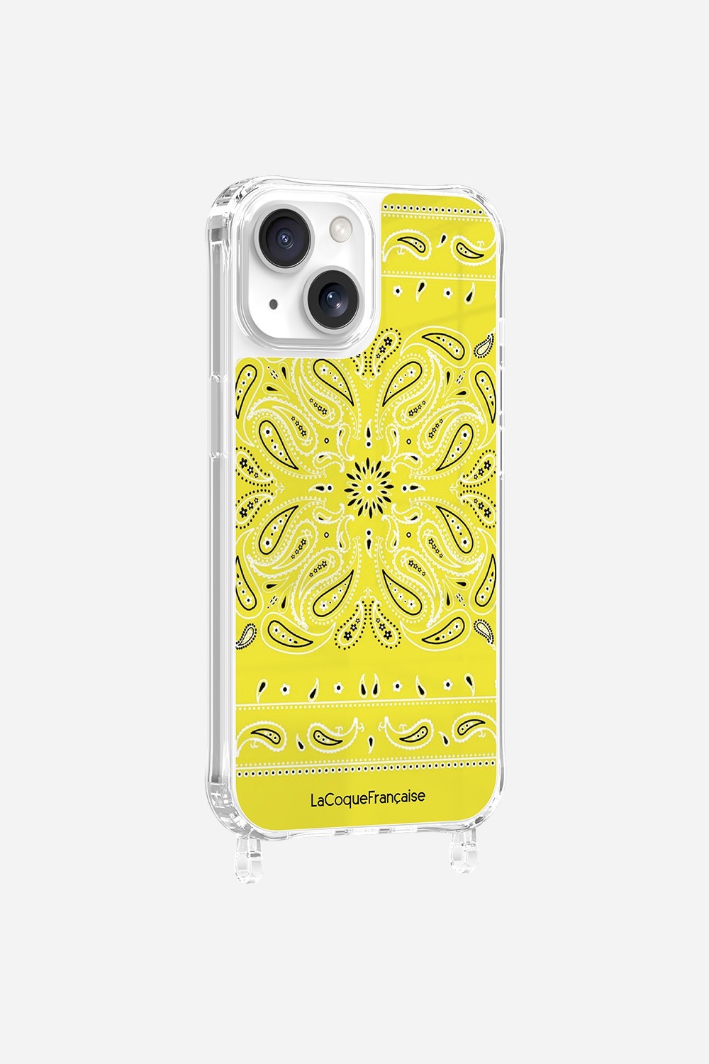Printed Bandana Rings Case in Neon Yellow