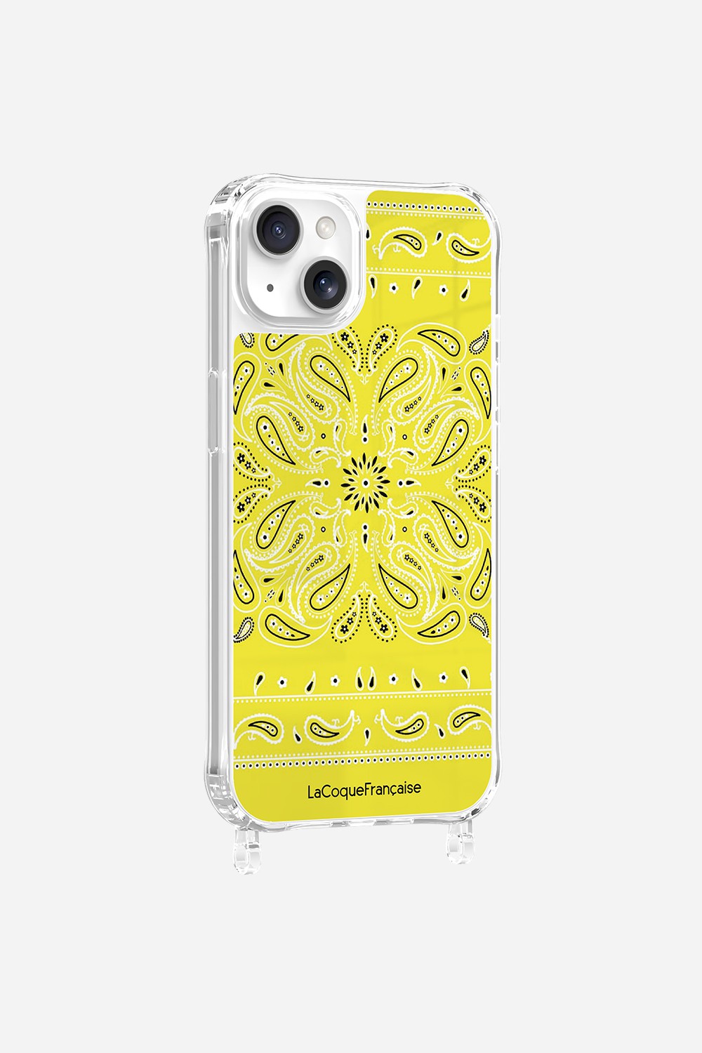 Printed Bandana Rings Case in Neon Yellow