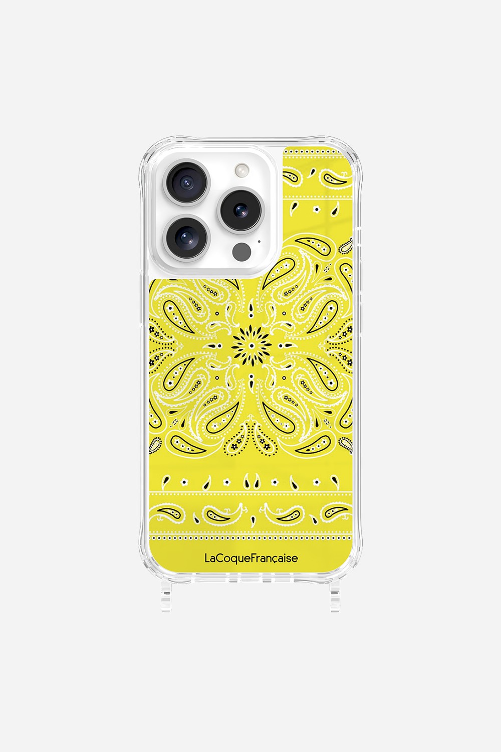 Coque Anneaux Imprimee Bandana Jaune Fluo