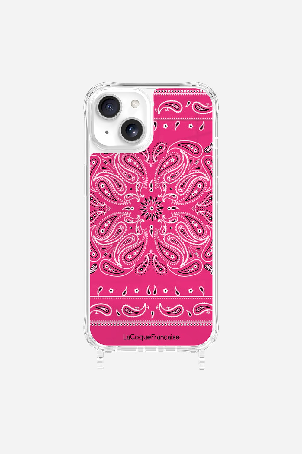 Coque Anneaux Imprimee Bandana Rose Fluo