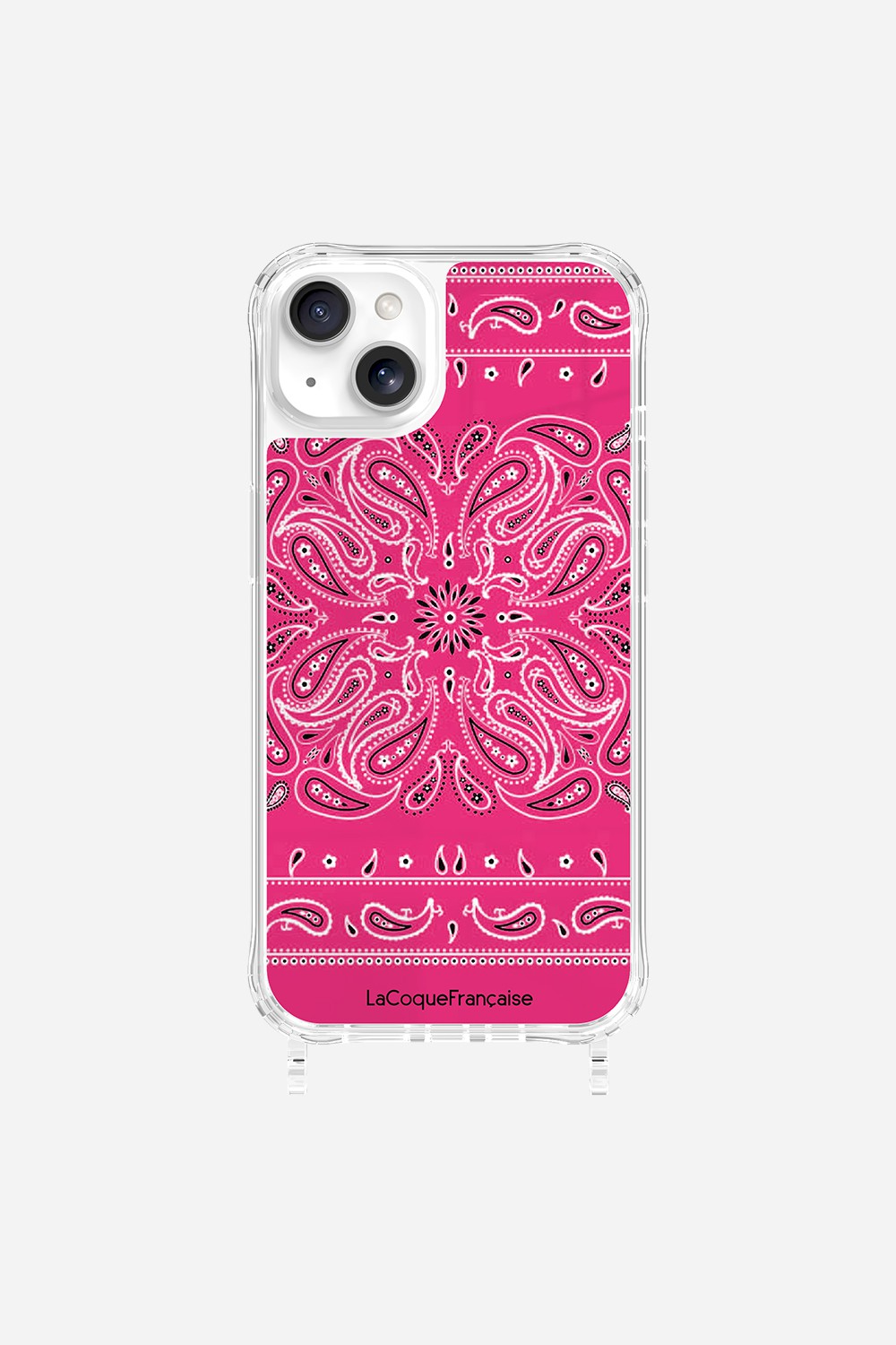 Coque Anneaux Imprimee Bandana Rose Fluo