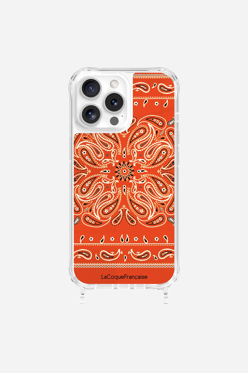 Coque Anneaux Imprimee Bandana Orange Fluo