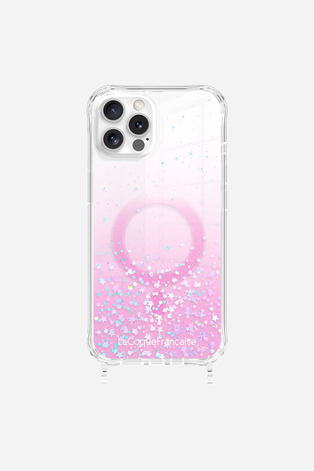 Coque Anneaux Paillettes Magsafe Rose