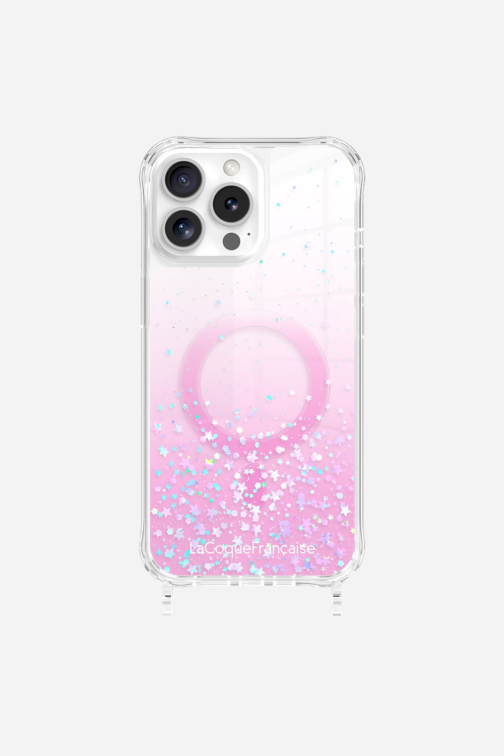 Coque Anneaux Paillettes Magsafe Rose