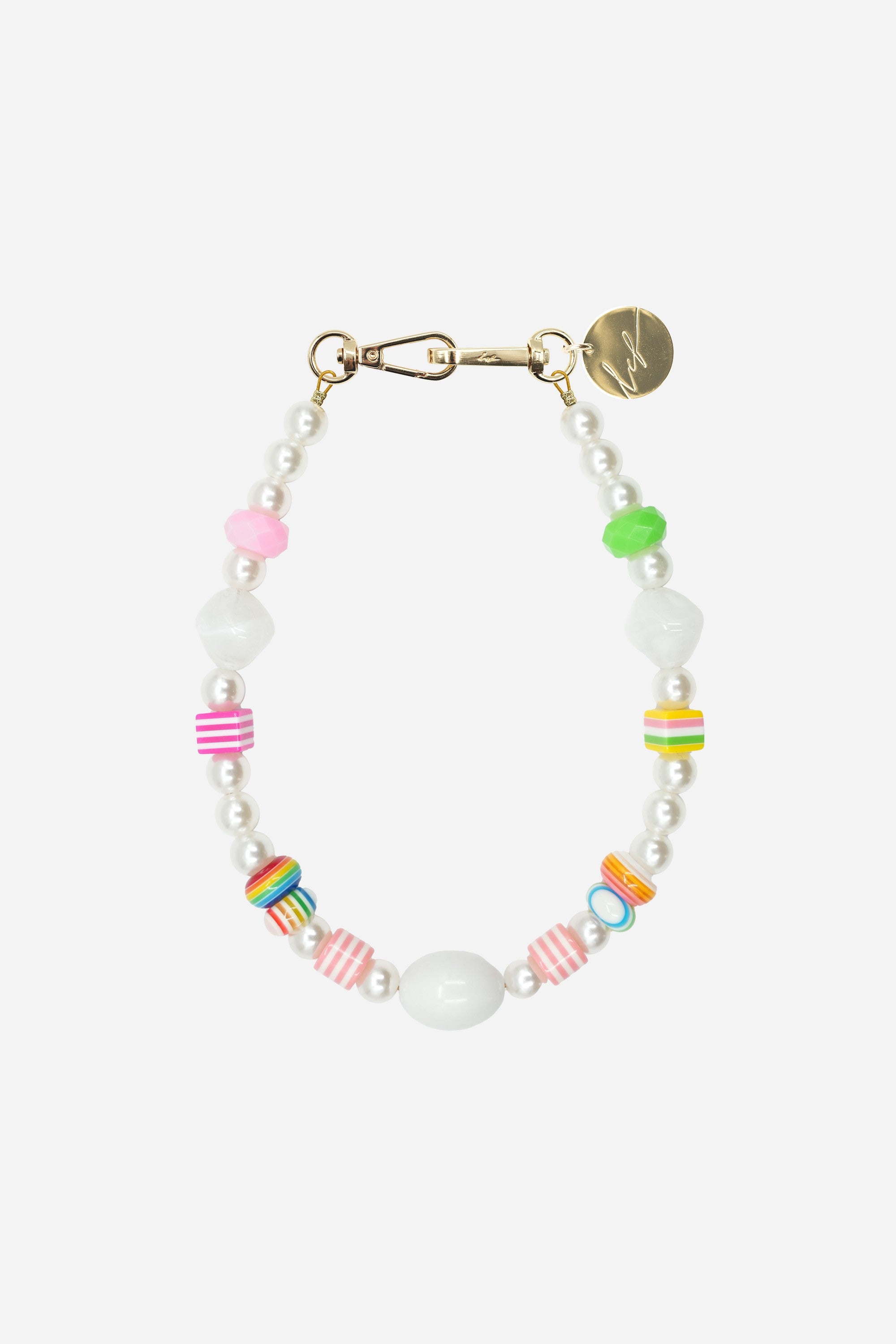 フランス発 ☆LaCoqueFrancaise☆ Iris パールチェーン: Beiges Iris Beige Short Phone Chain 40 cm