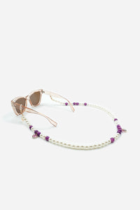 Jewelry Sola White Purple Eyeglass Chain 72 cm