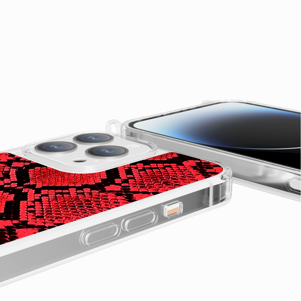 Coque Anneaux Imprimee Python Rouge