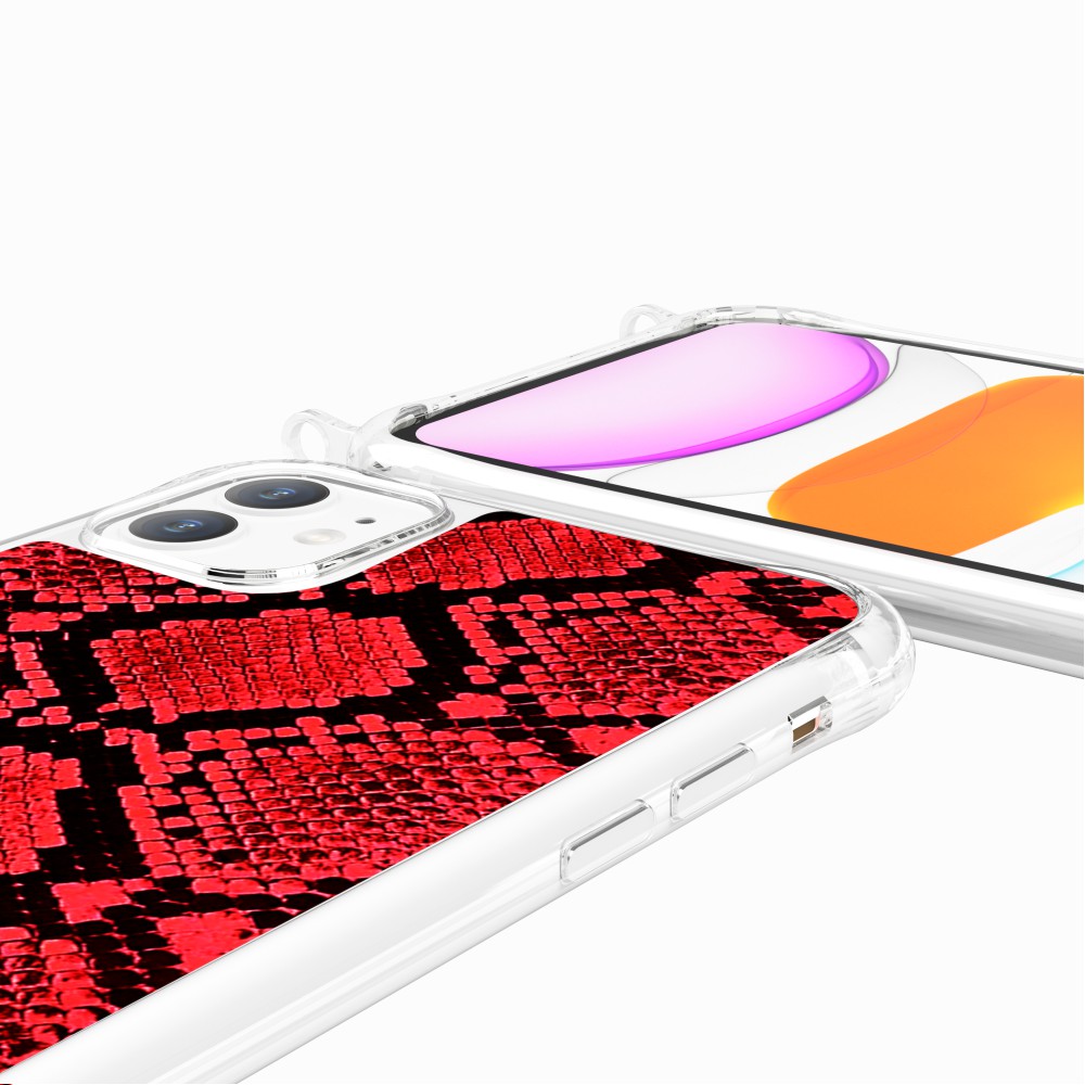 Coque Anneaux Imprimee Python Rouge - 81